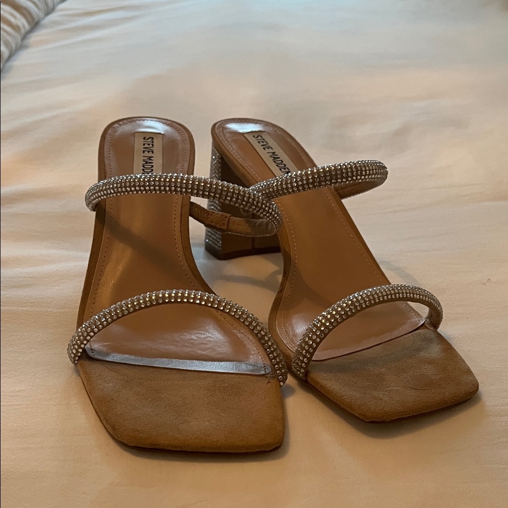 Steve Madden Brown Rhinestone Mules